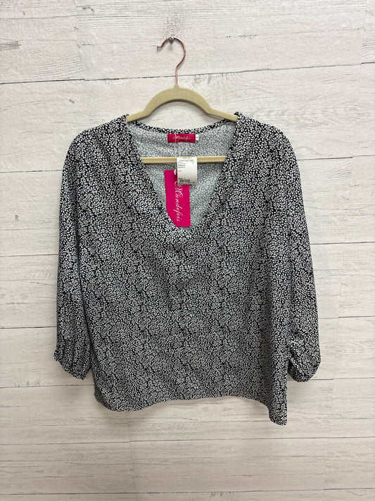 Size L MUNDEFEIS Black/White Womens Shirt