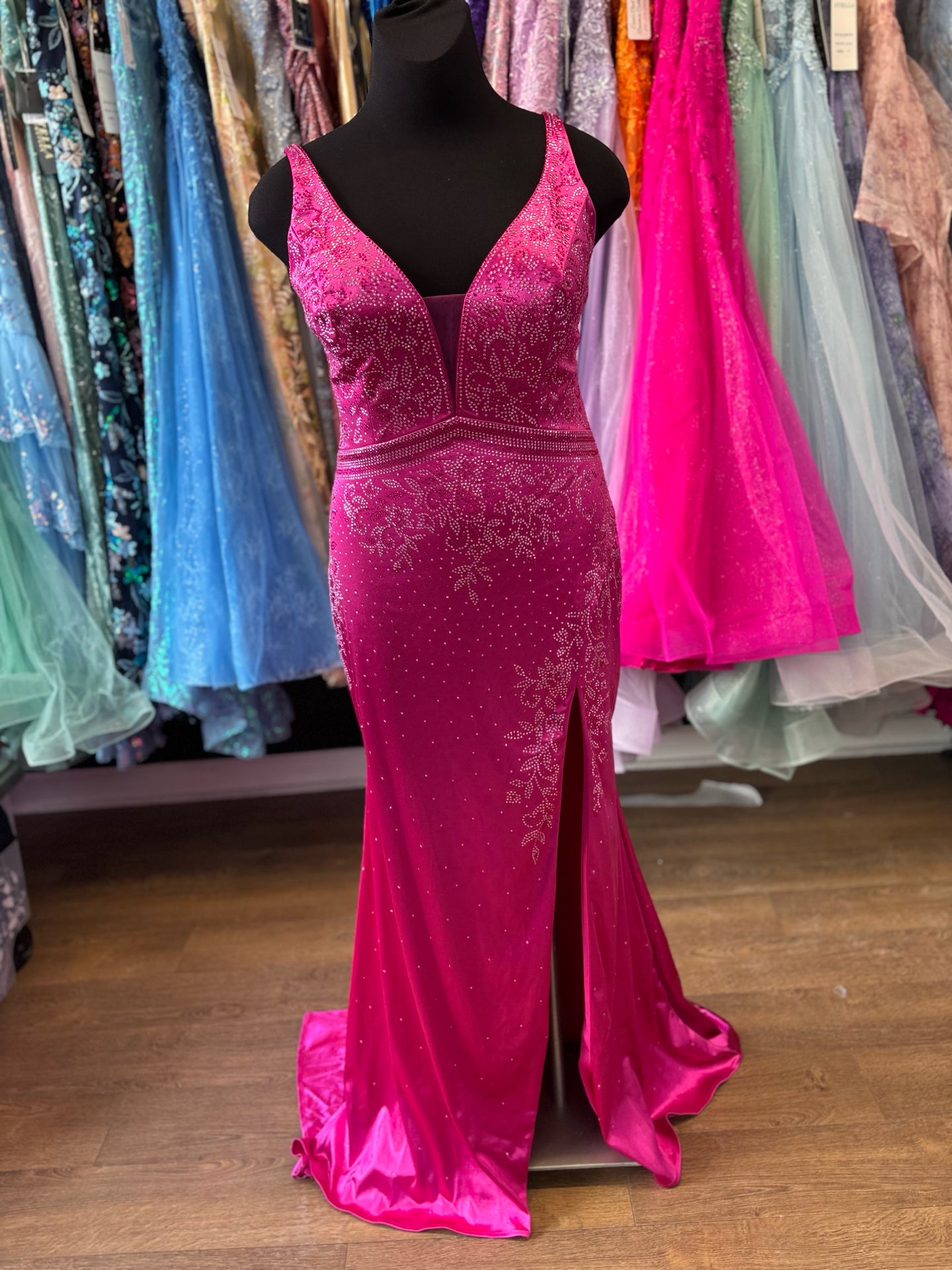 Size 16 Emmi's Elegance Fuschia Gown