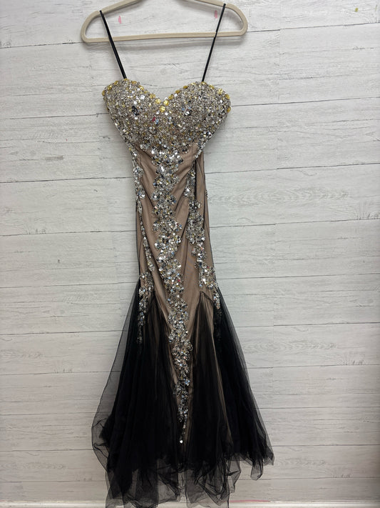 Size 6 Camille & Co black/tan Gown