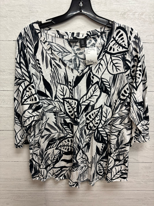 Size 1X Tahari Black/White Womens Shirt