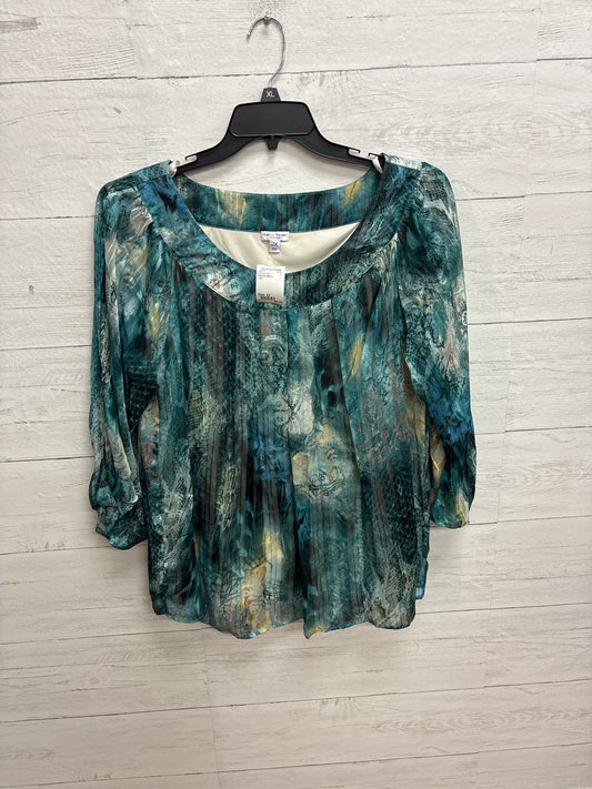 Size 2X Rebecca Malone Teal Womens Shirt