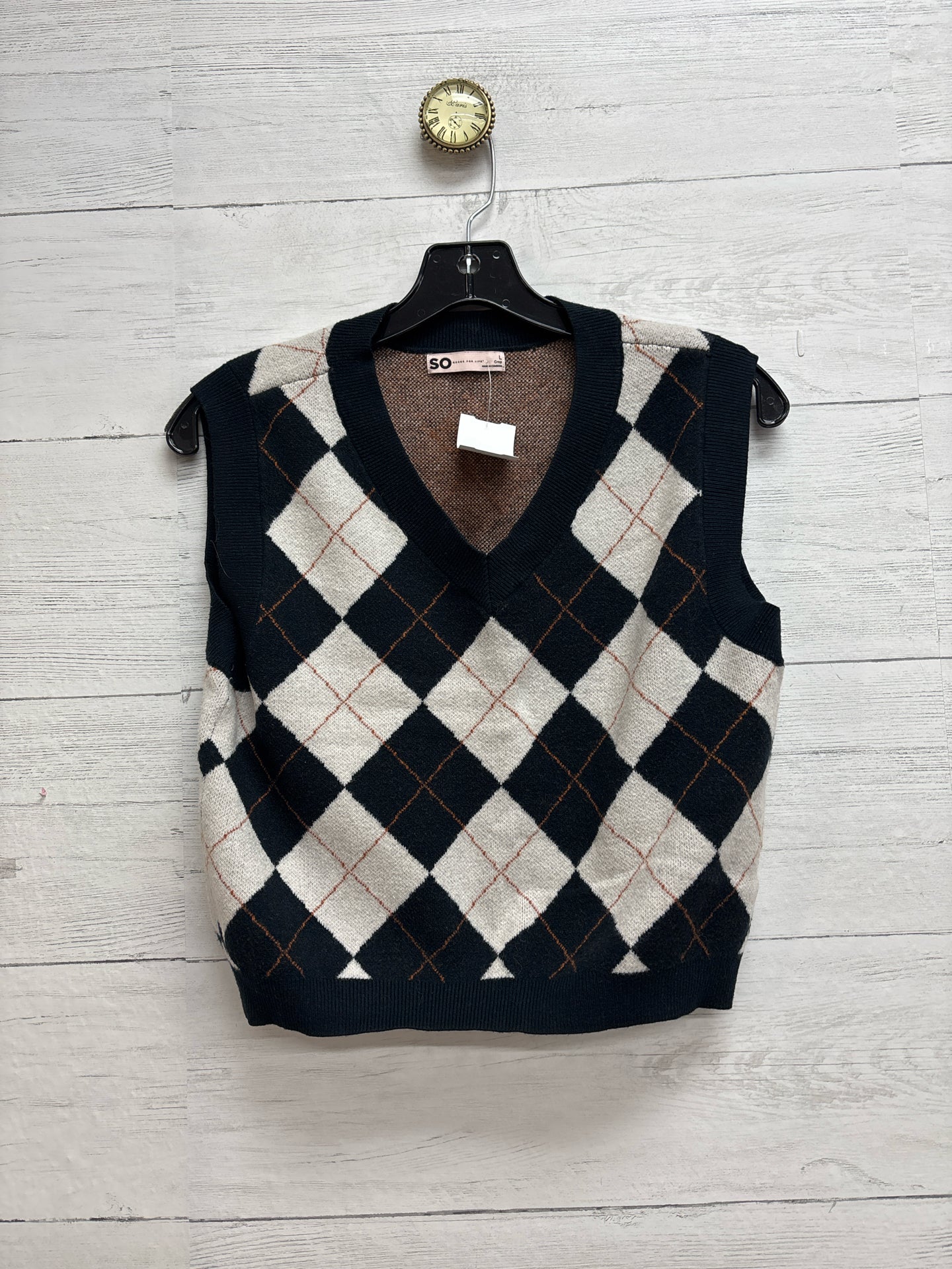 Size L SO Black/White Sweater