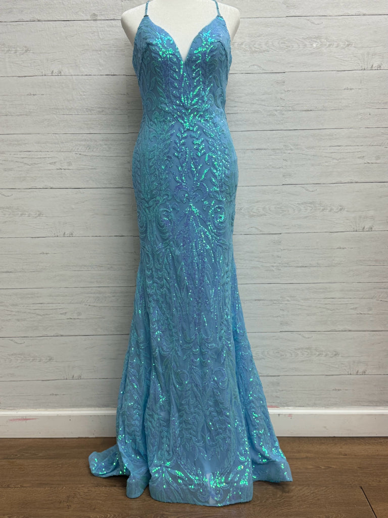 Size 2 Private Collection Blue Gown