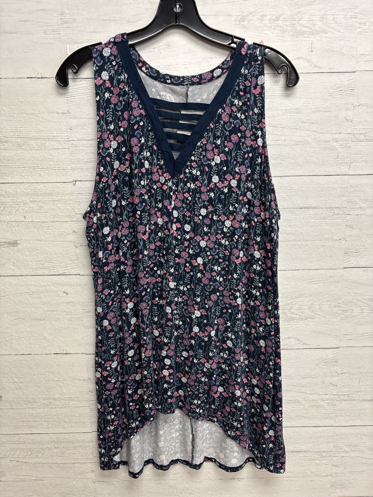 Size 2X 24/7 BLUE FLORAL Shirt