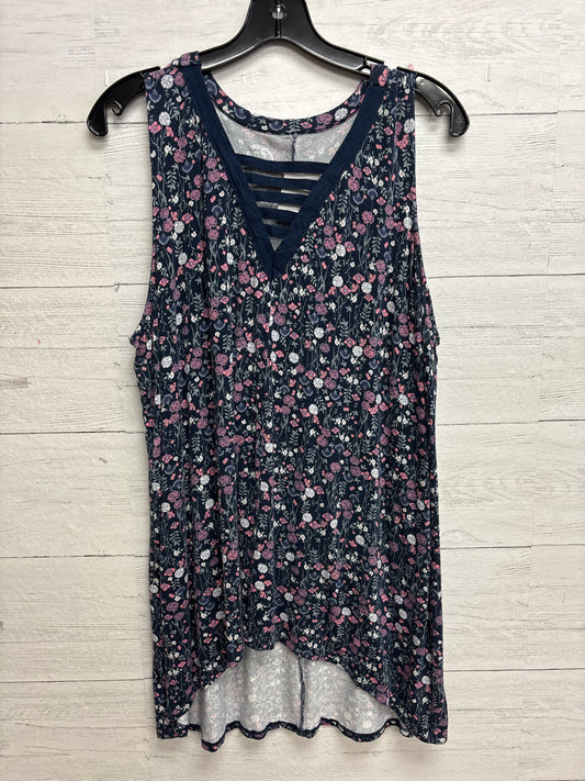 Size 2X 24/7 BLUE FLORAL Shirt