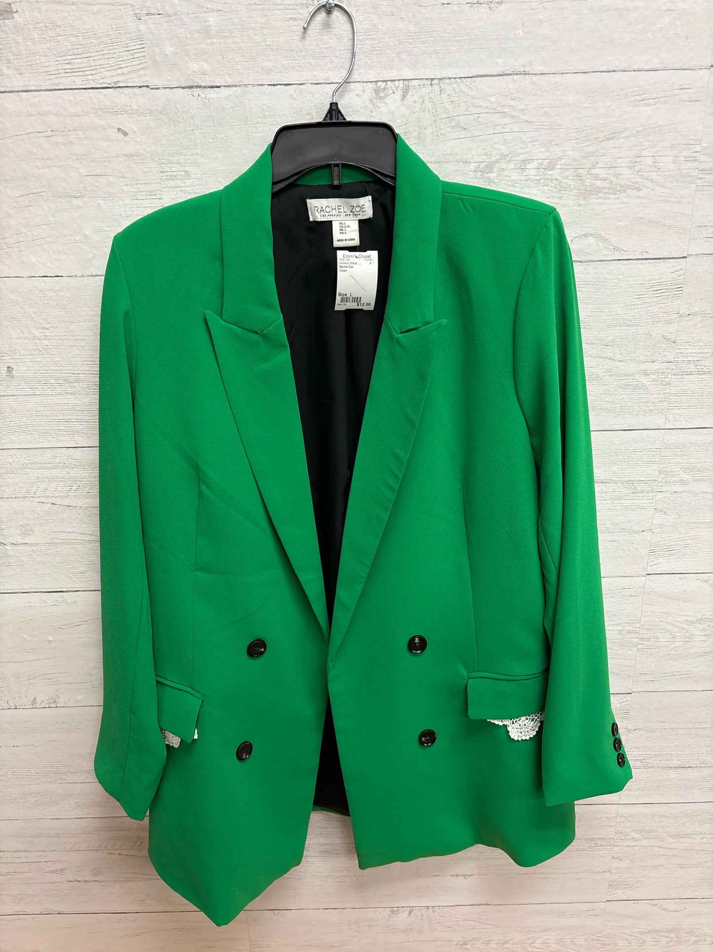 Size L Rachel Zoe Green Womens Blazer