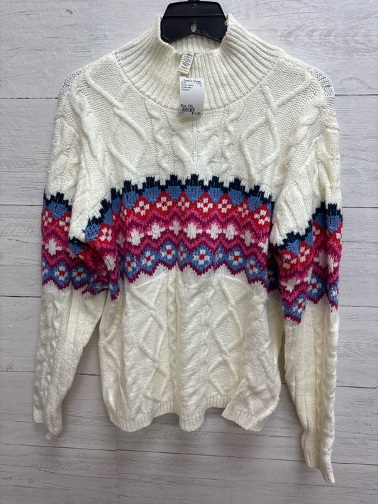 Size XXL St johns bay White/pink Womens Sweater