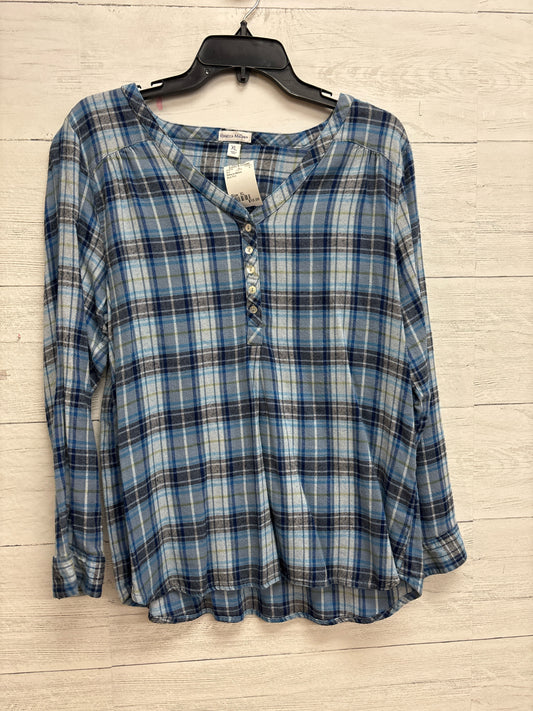 Size XL Rebecca Malone Blue Print Shirt