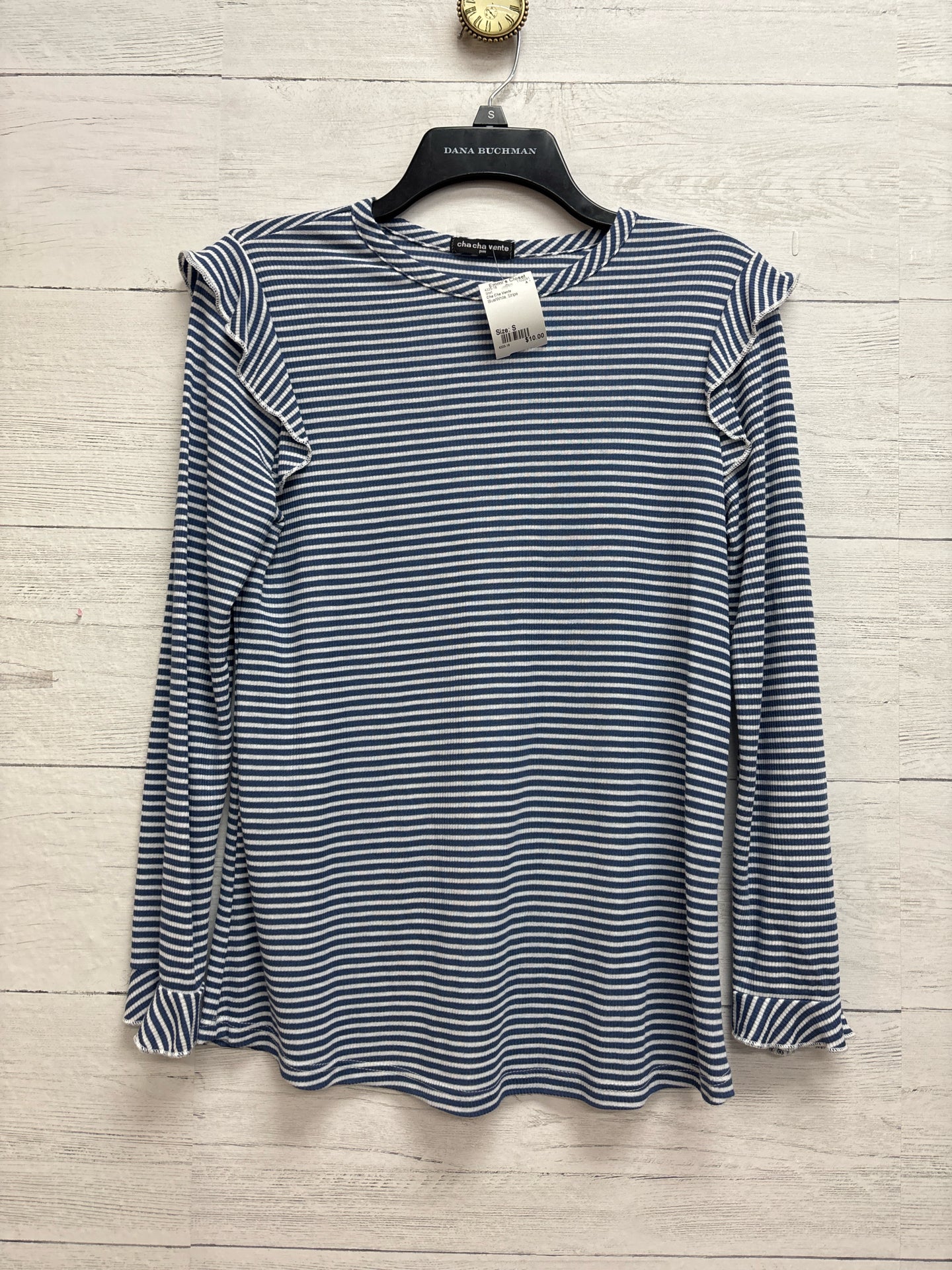 Size S Cha Cha Vente Blue/White Shirt