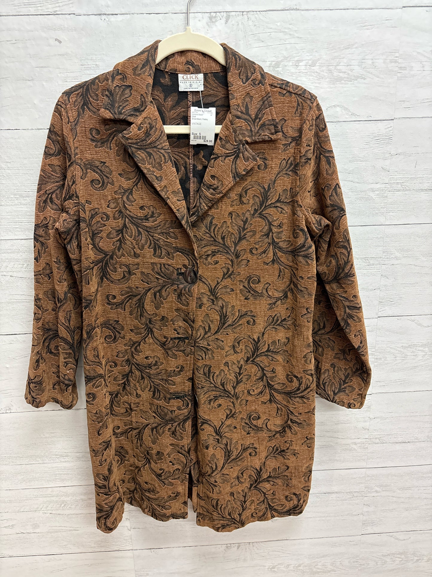 Size S Click Brown/black Womens Blazer