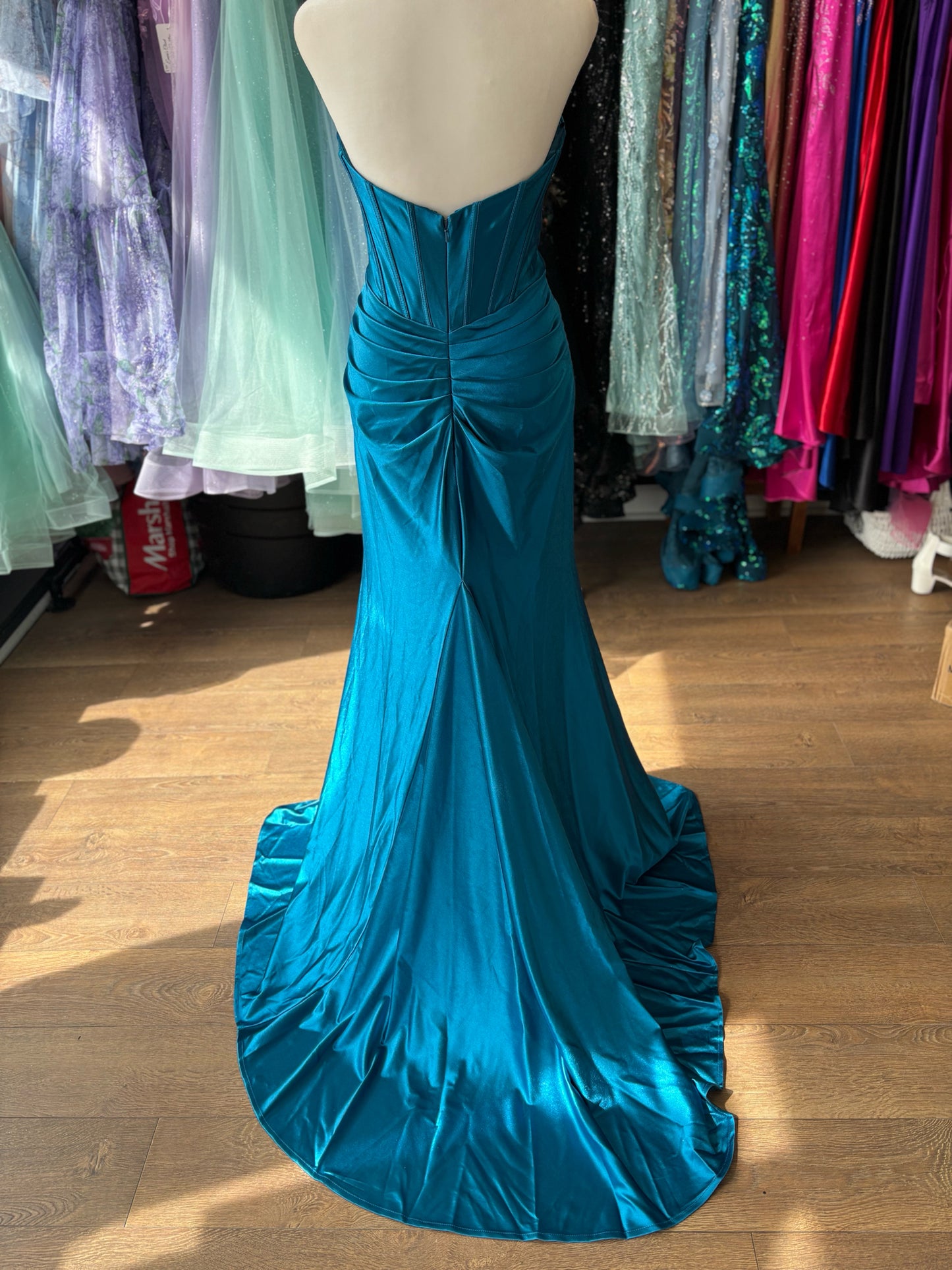 Size 10 Emmi's Elegance Turquoise Gown