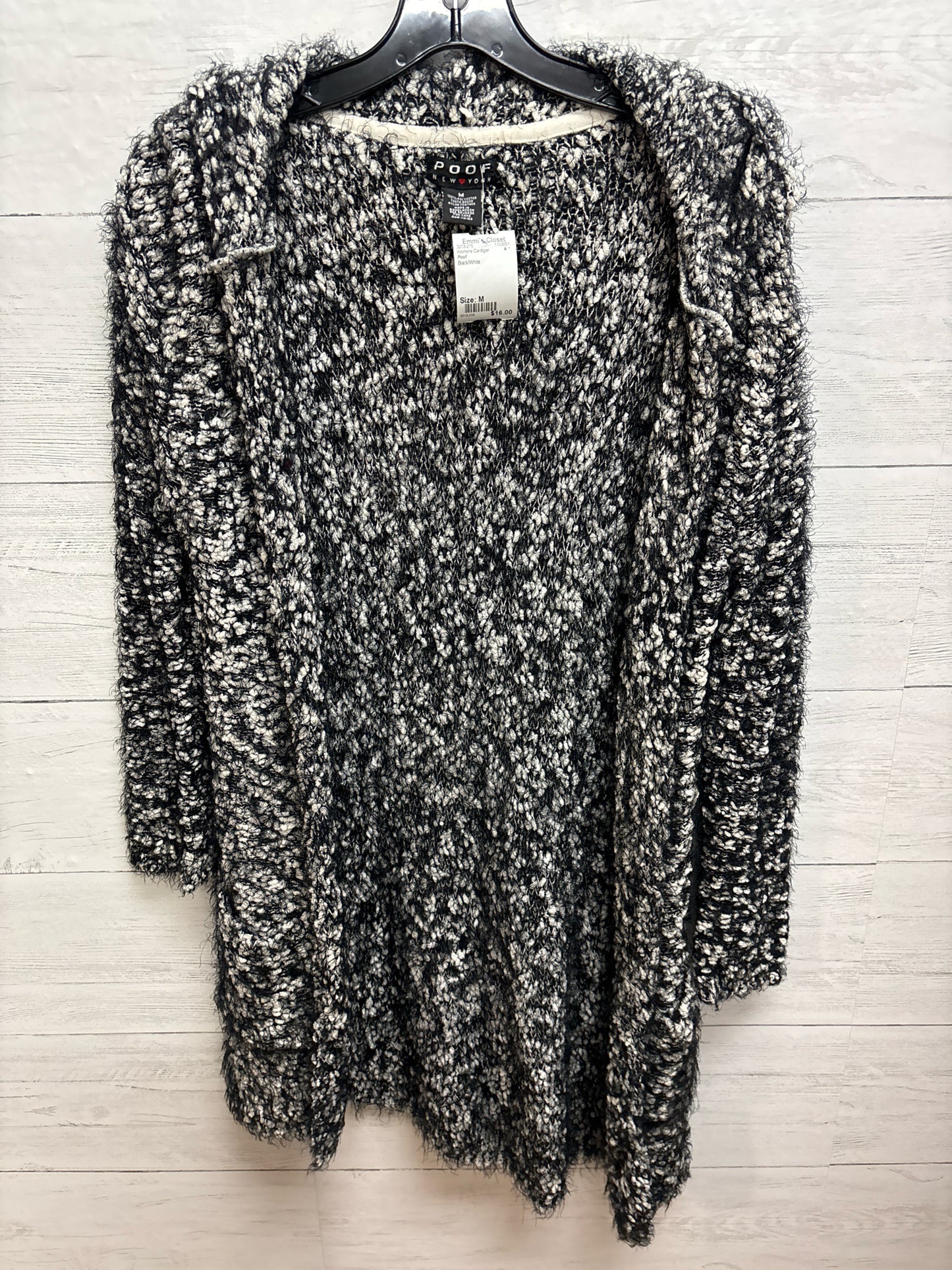 Size M Poof Black/White Womens Cardigan