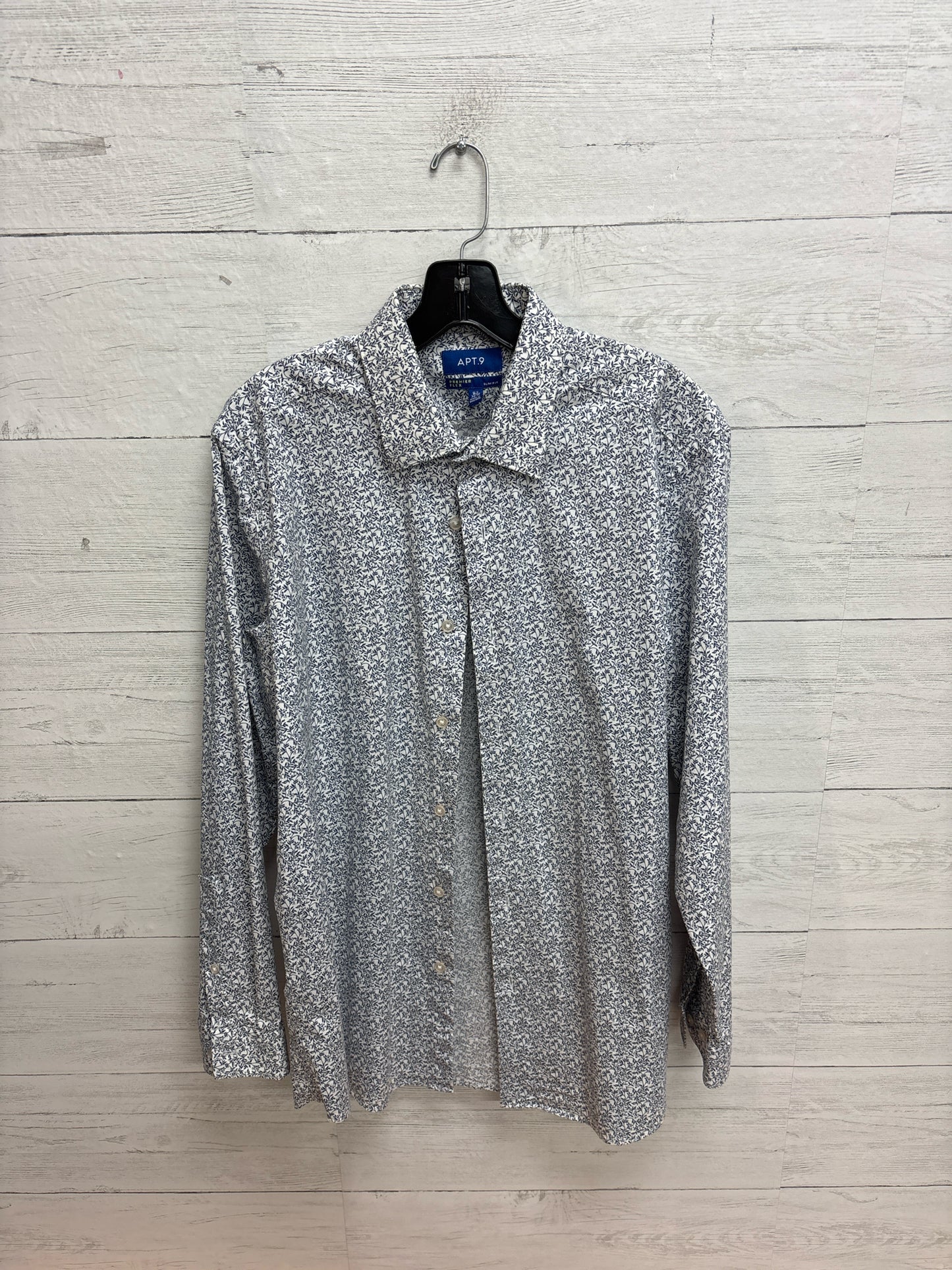Size 16 1/2 Apt. 9 Blue/White Mens Shirt