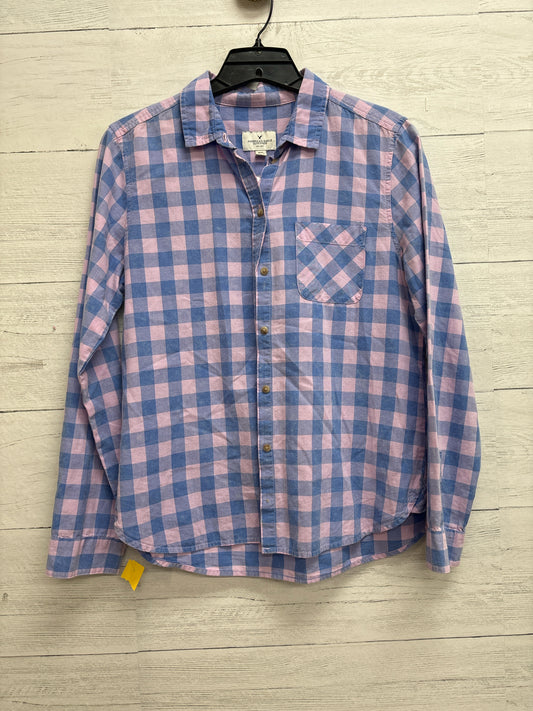 Size M American Eagle Blue/Pink Shirt