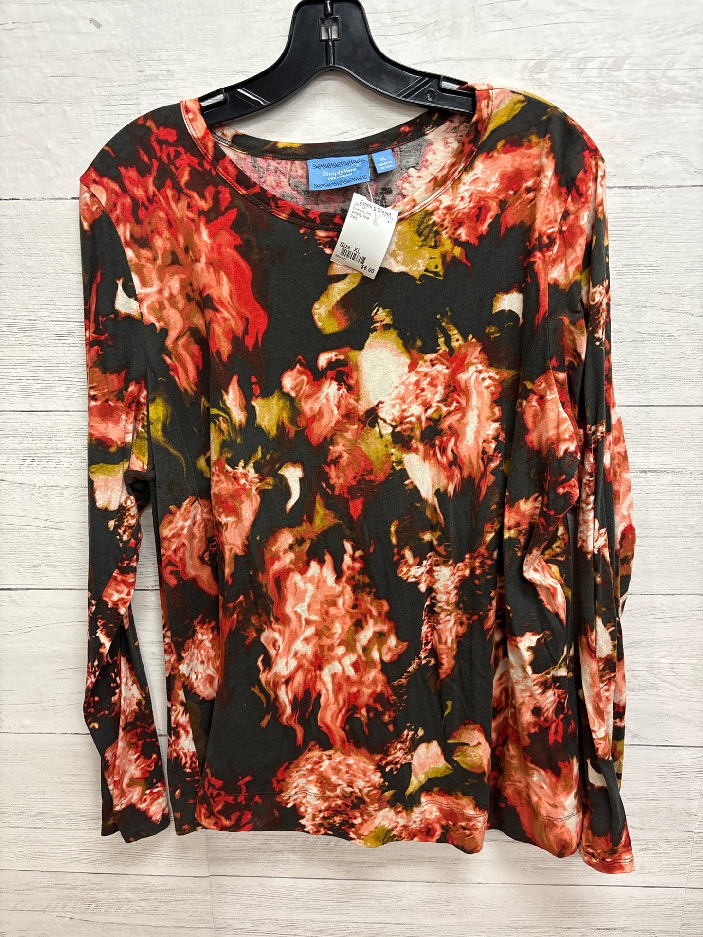 Size XL Simply Vera Red Womens Shirt