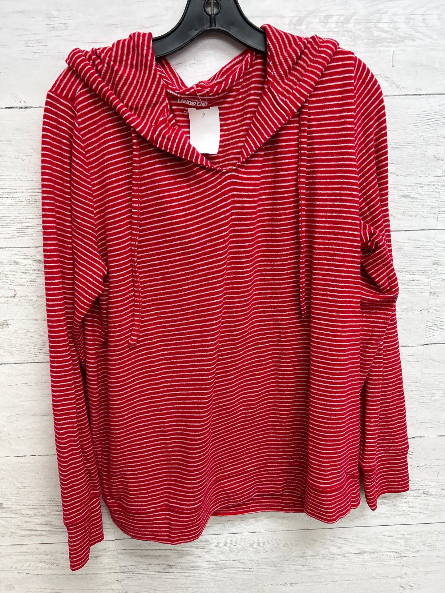 Size L Land's End Red/White Shirt