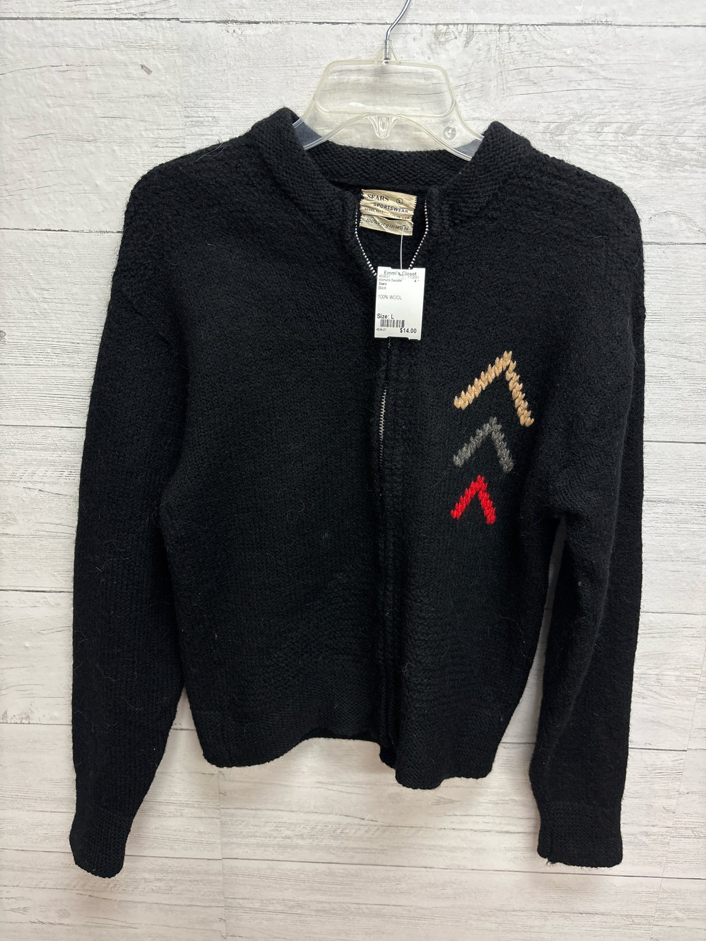 Size L Sears Black Womens Sweater