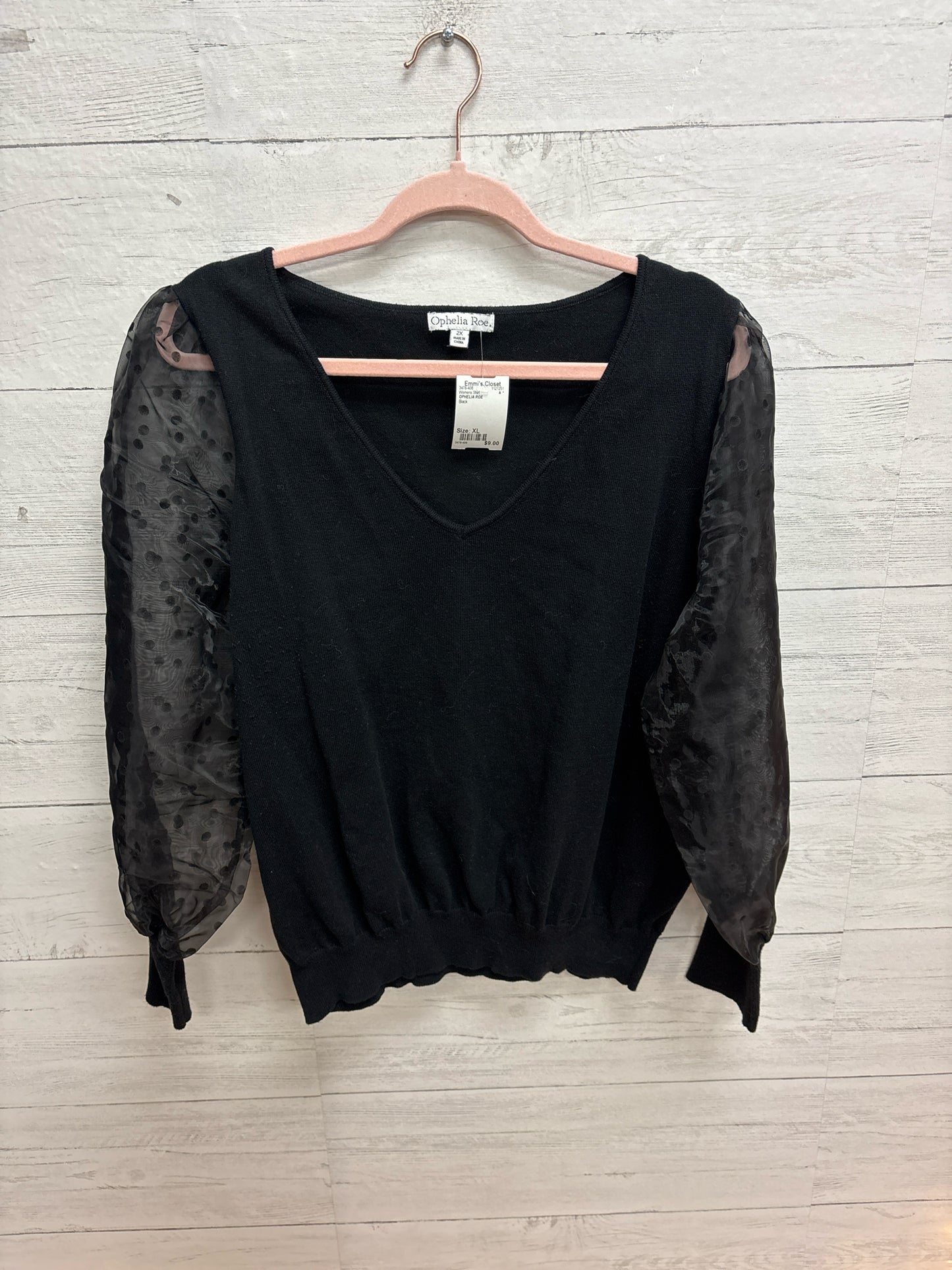 Size XL OPHELIA ROE Black Womens Shirt