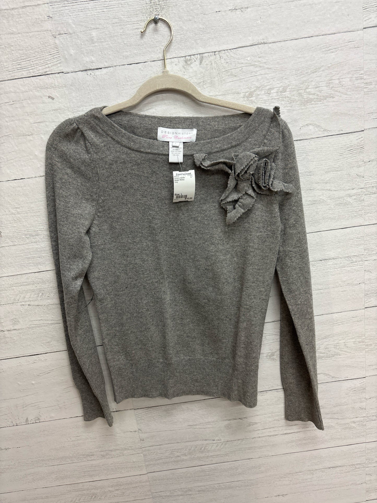 Size L Design History Grey Womens Sweater