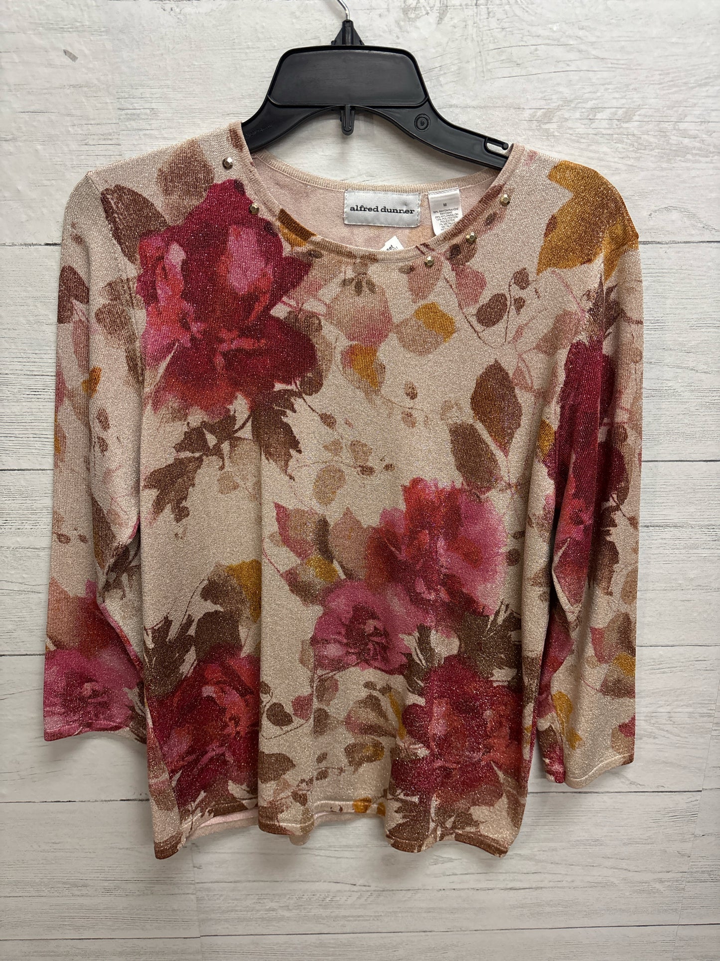 Size M Alfred Dunner TAN/PINK Womens Shirt