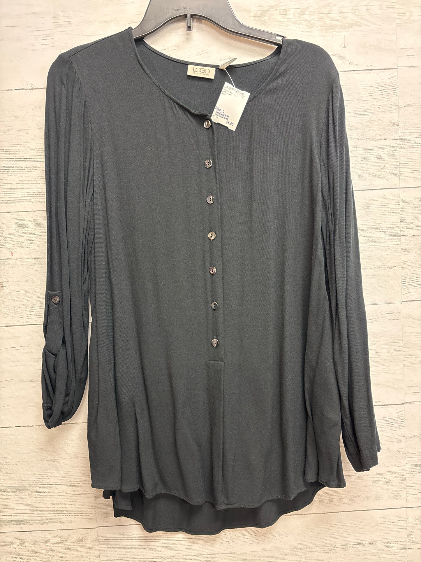 Size L LOGO Layer Black Womens Shirt