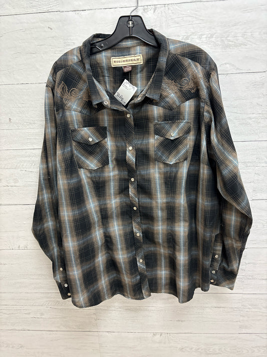 Size 2X Bit & Bridle Brown Shirt