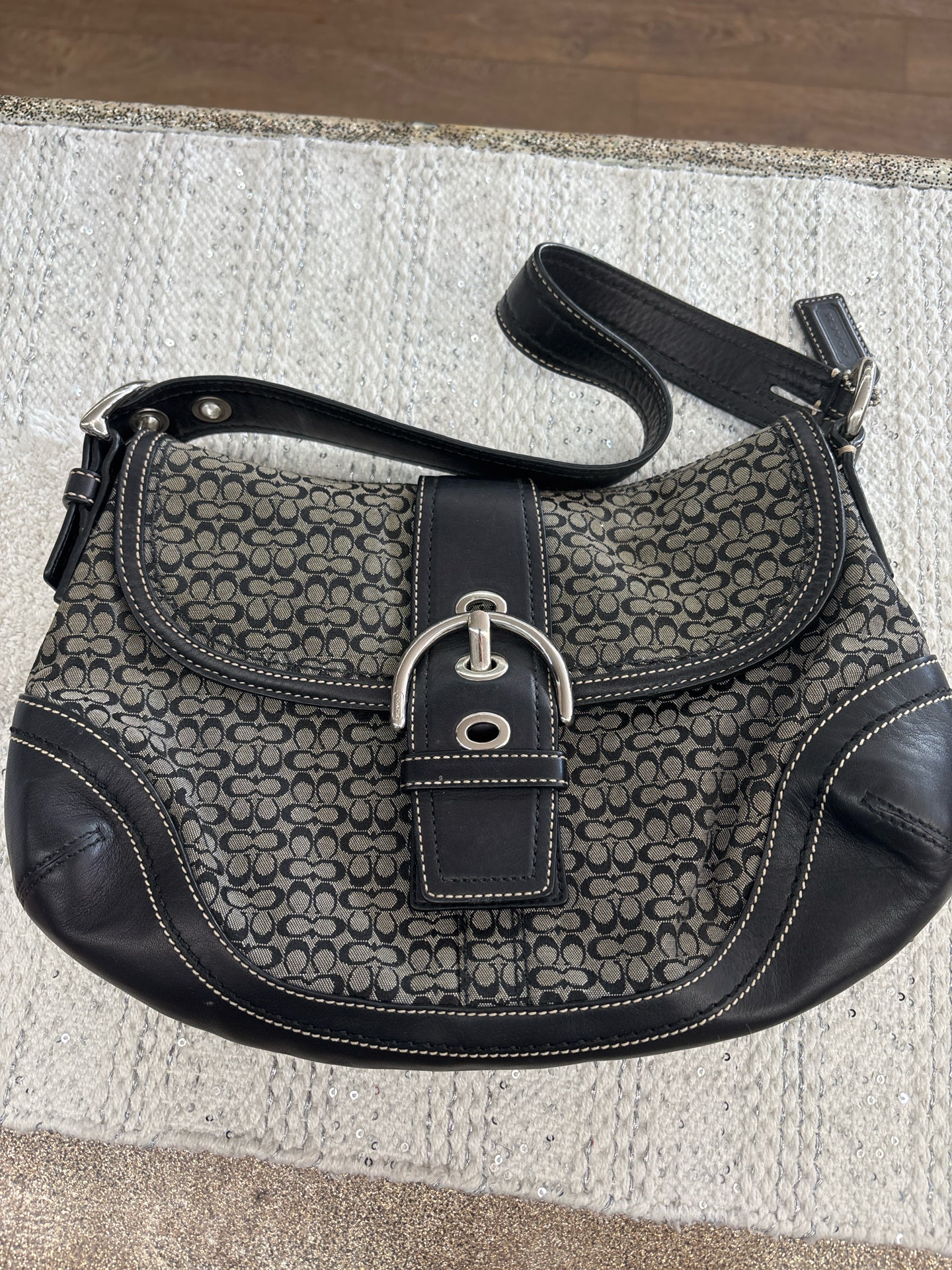 Coach black/tan Purse