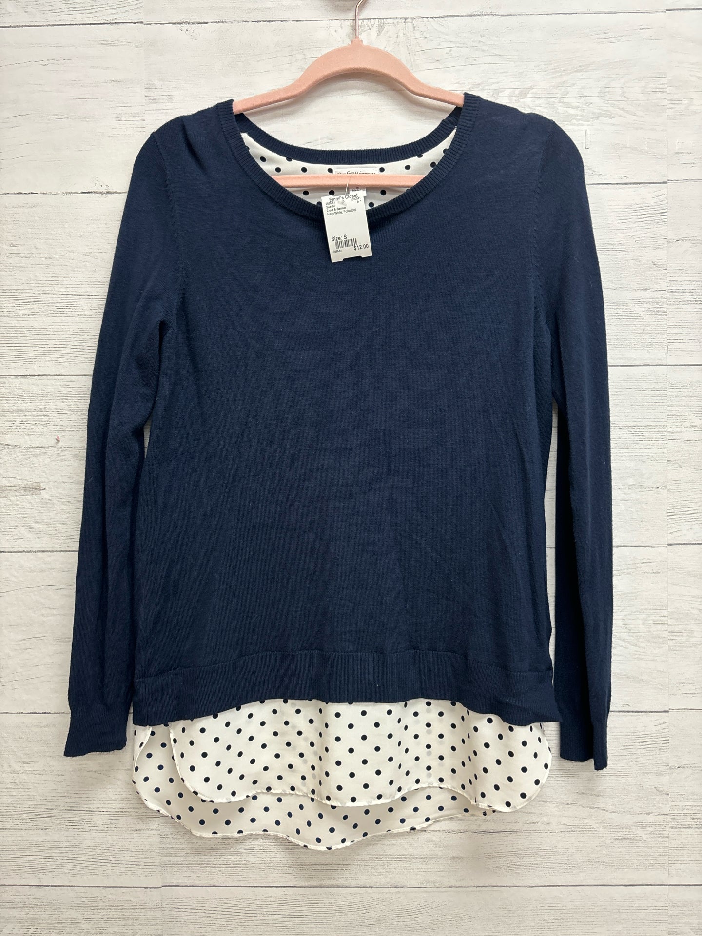 Size S Croft & Barrow Navy/White Sweater