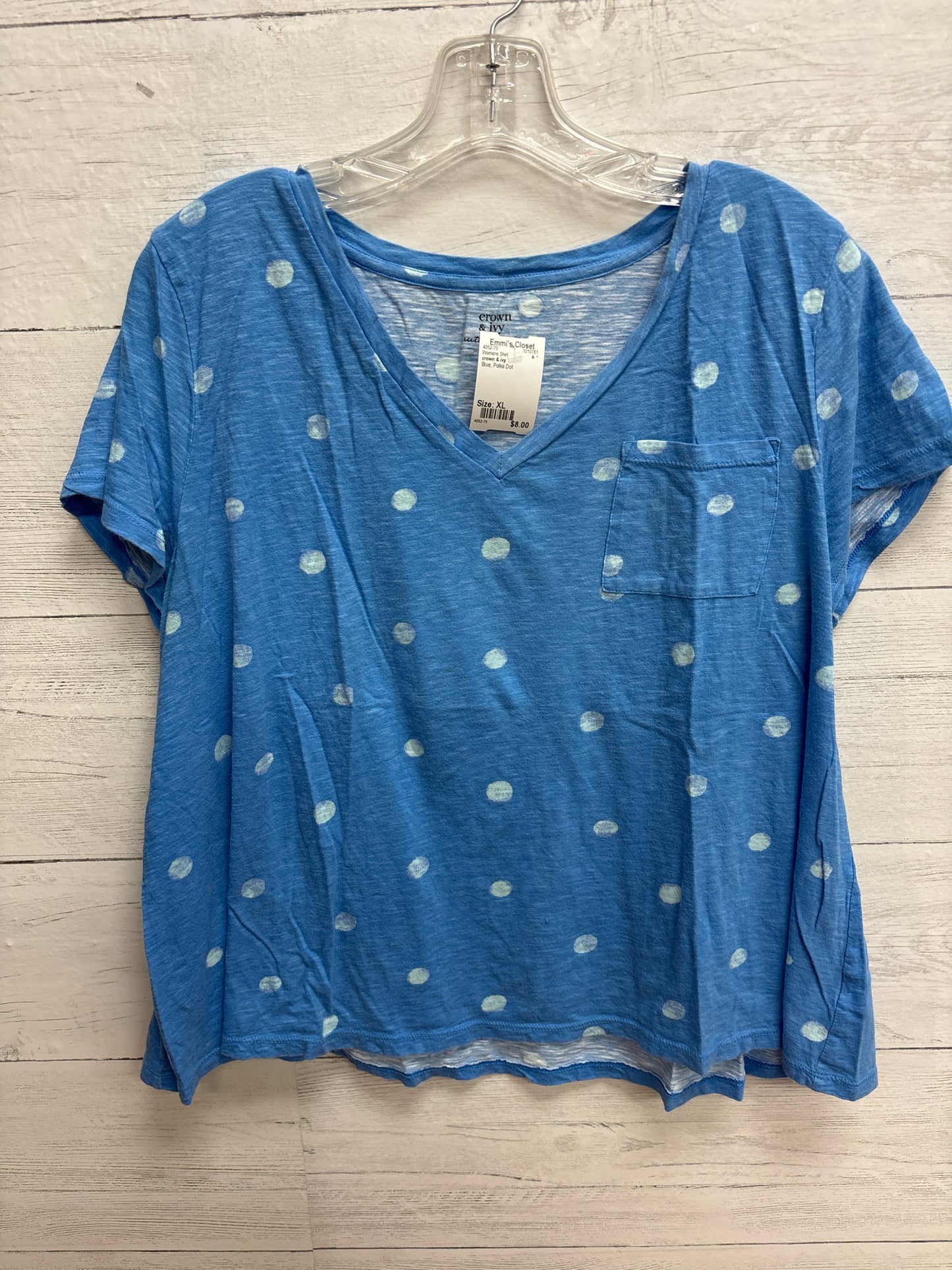 Size XL crown & ivy Blue Womens Shirt