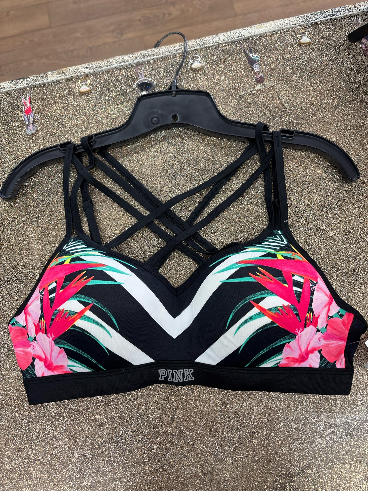 Size M Victoria's Secret Black/Pink Bra