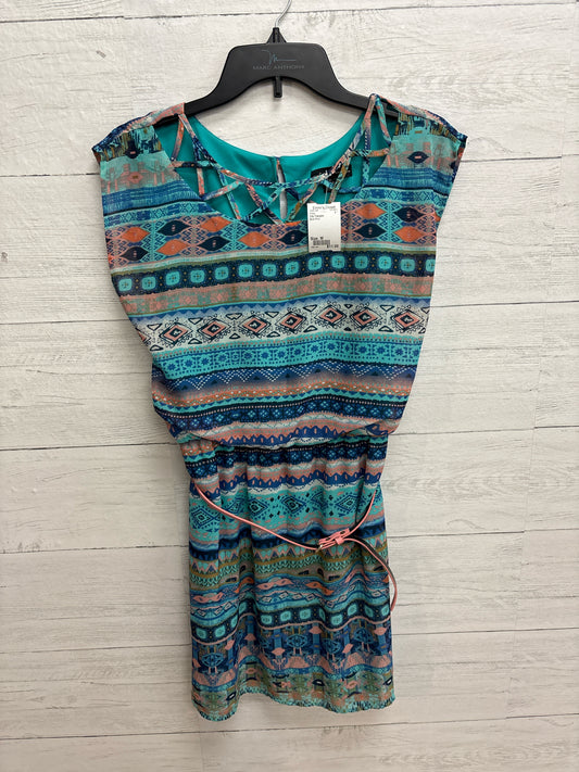 Size M City Triangles Blue Print Dress