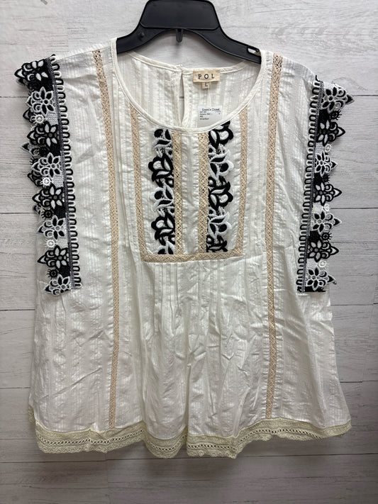 Size L POL White/Black Womens Shirt