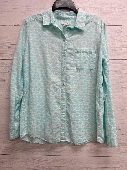 Size M caslon Blue/White Shirt