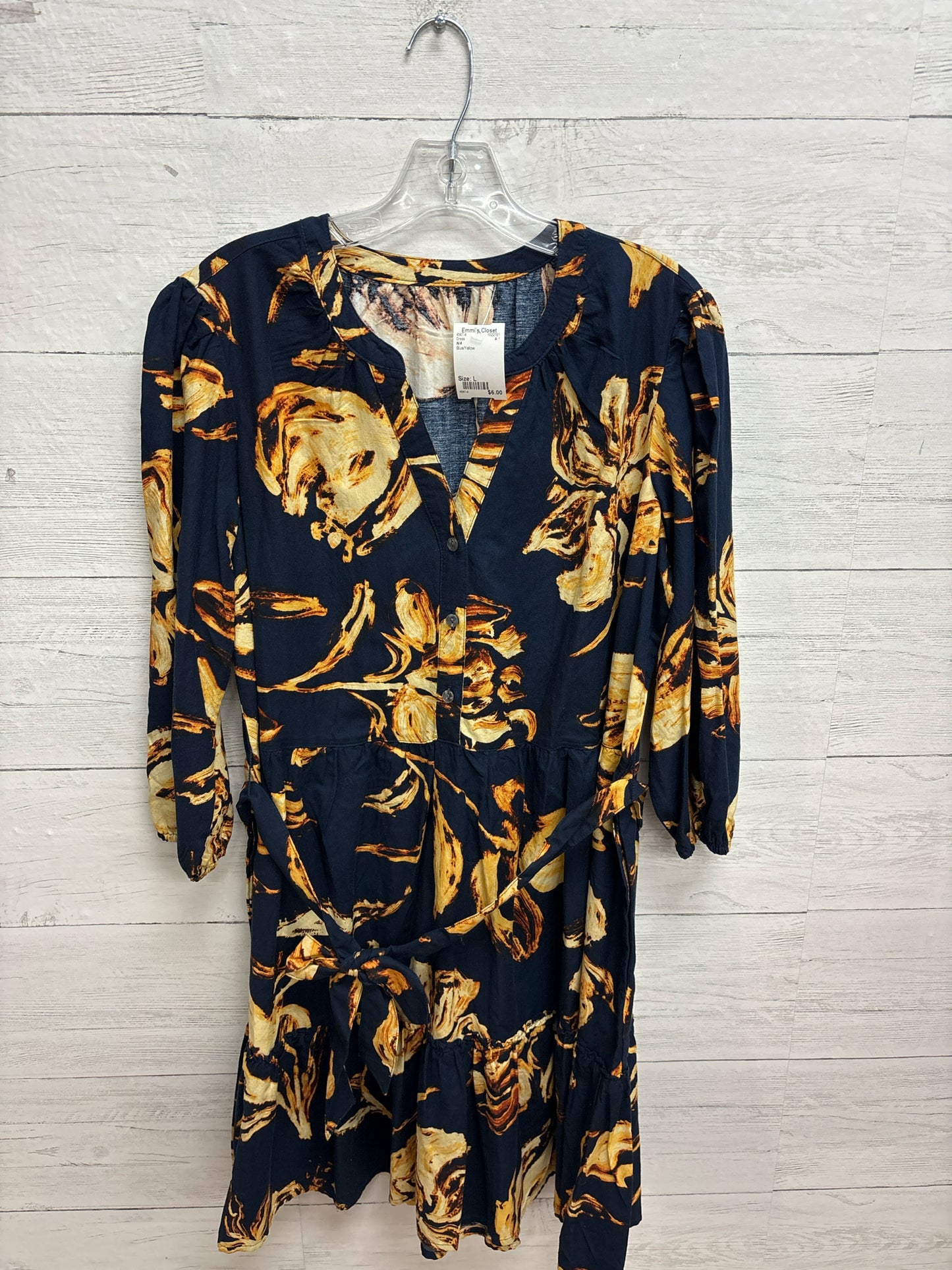 Size L N/A Blue/Yellow Dress