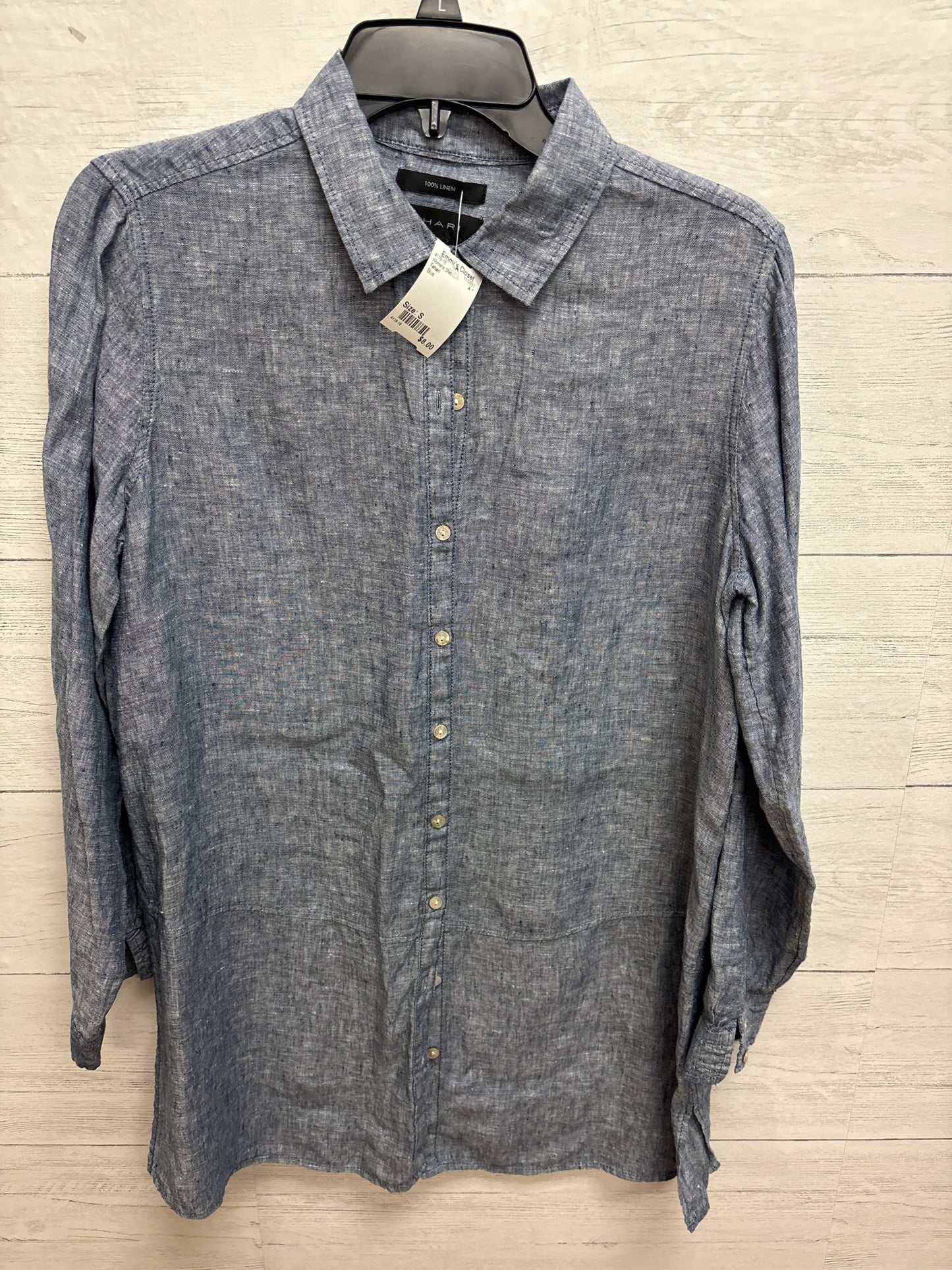 Size S Tahari Blue Womens Shirt