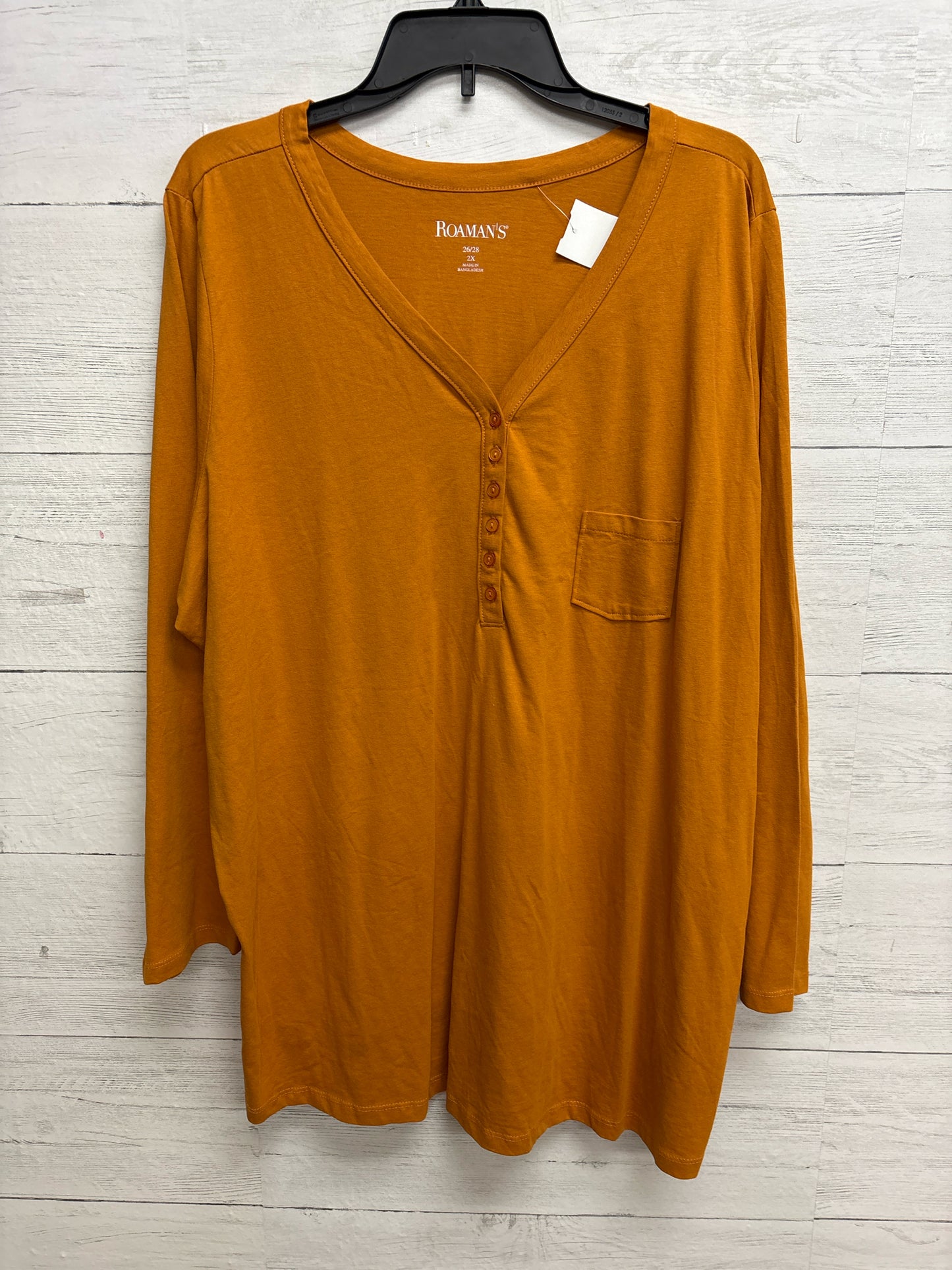 Size 2X Roamans Orange Womens Shirt