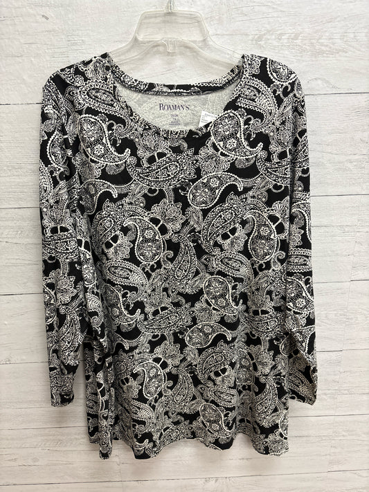 Size 2X Roamans Black/White Shirt