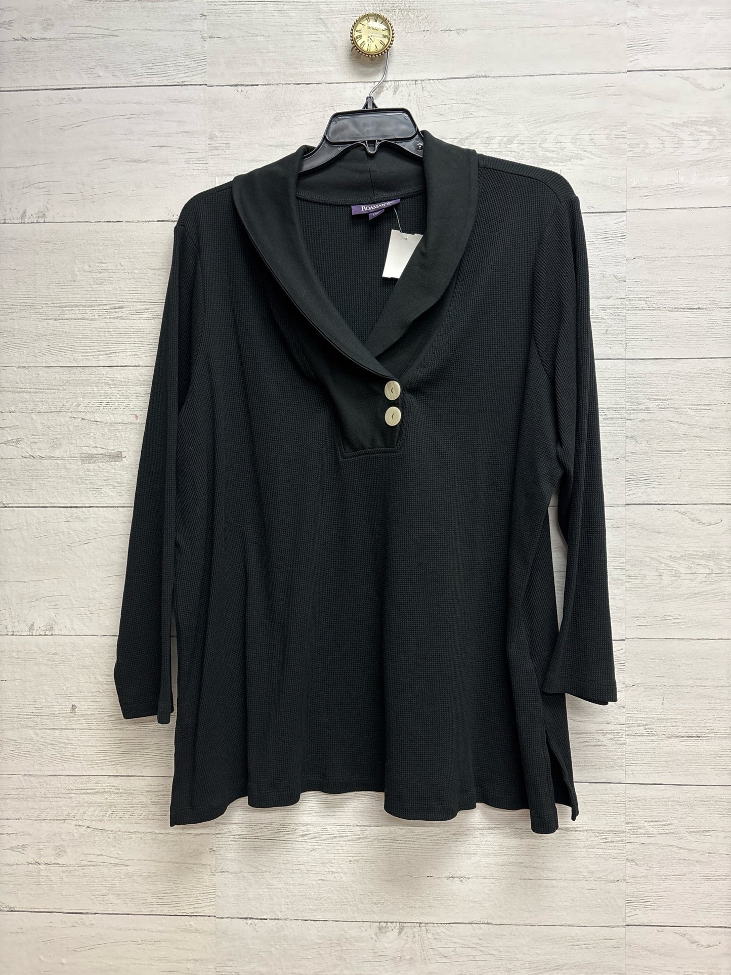 Size 2X Roamans Black Womens Shirt