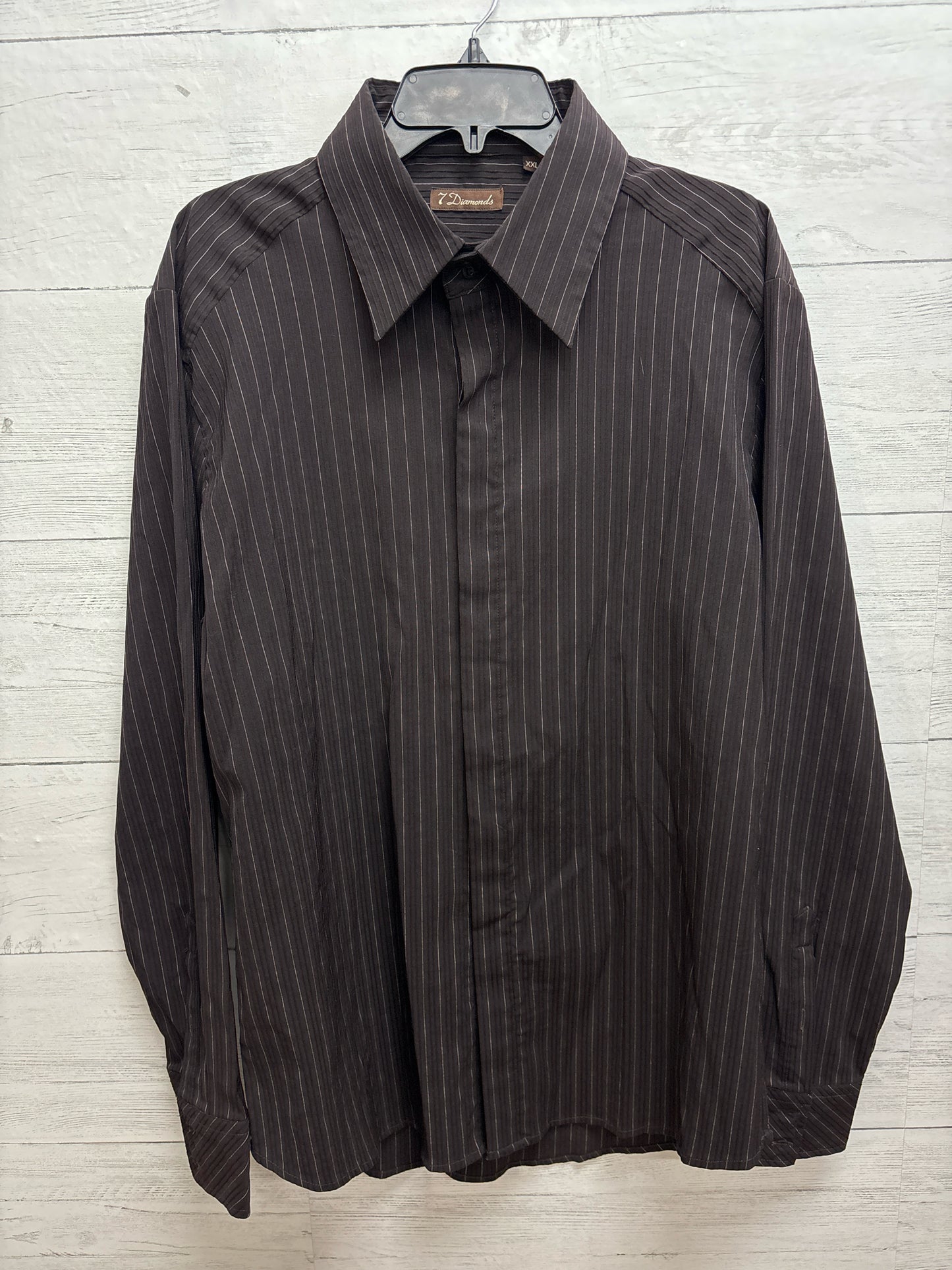 Size XXL 7 Diamonds Dark Brown Mens Shirt