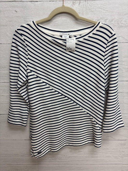 Size M Lacoste Blue/White Womens Shirt