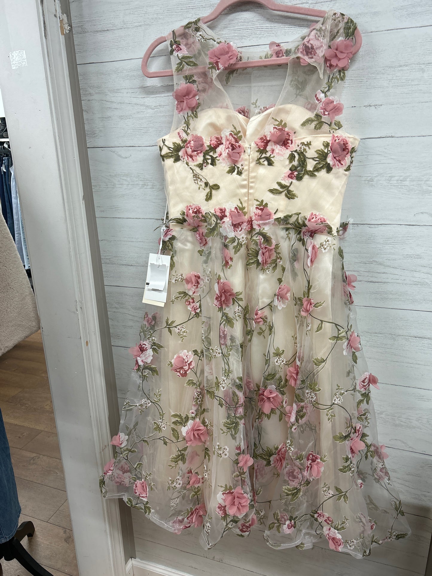 Size 10 TS Couture pink/off white Gown