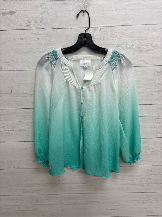 Size S FYVE Teal/White Womens Shirt