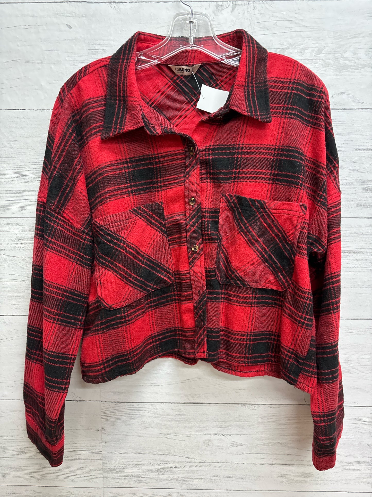 Size L Cisono Red/black Womens Shirt