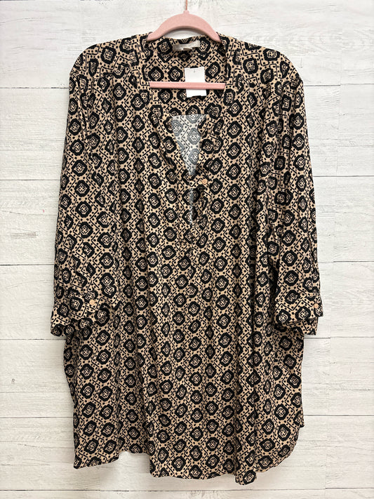 Size 3X woman within Brown/black Womens Shirt