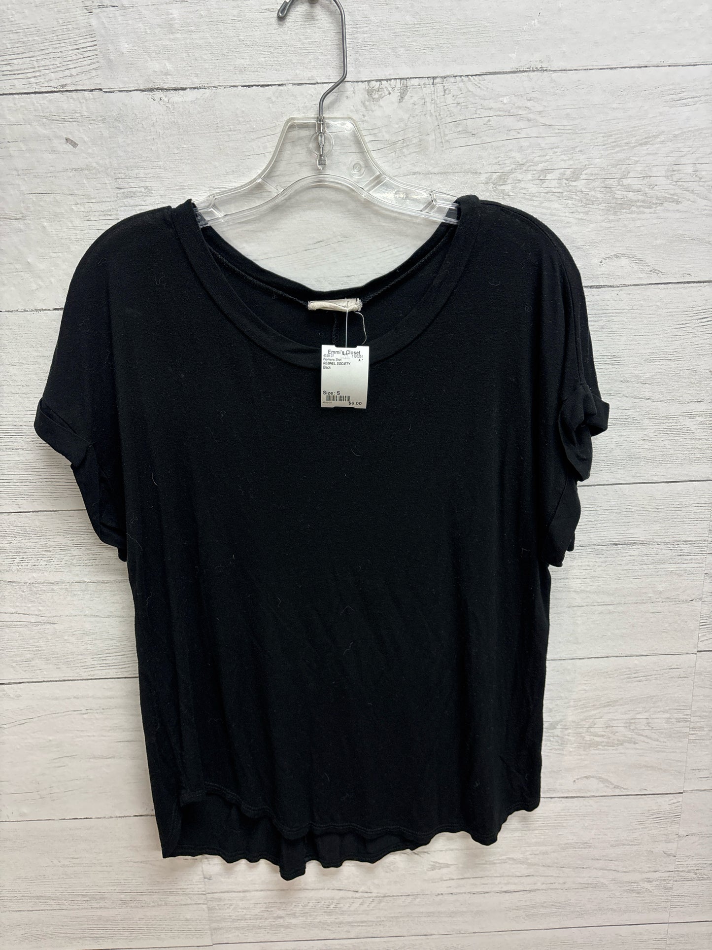 Size S REBNEL SOCIETY Black Womens Shirt