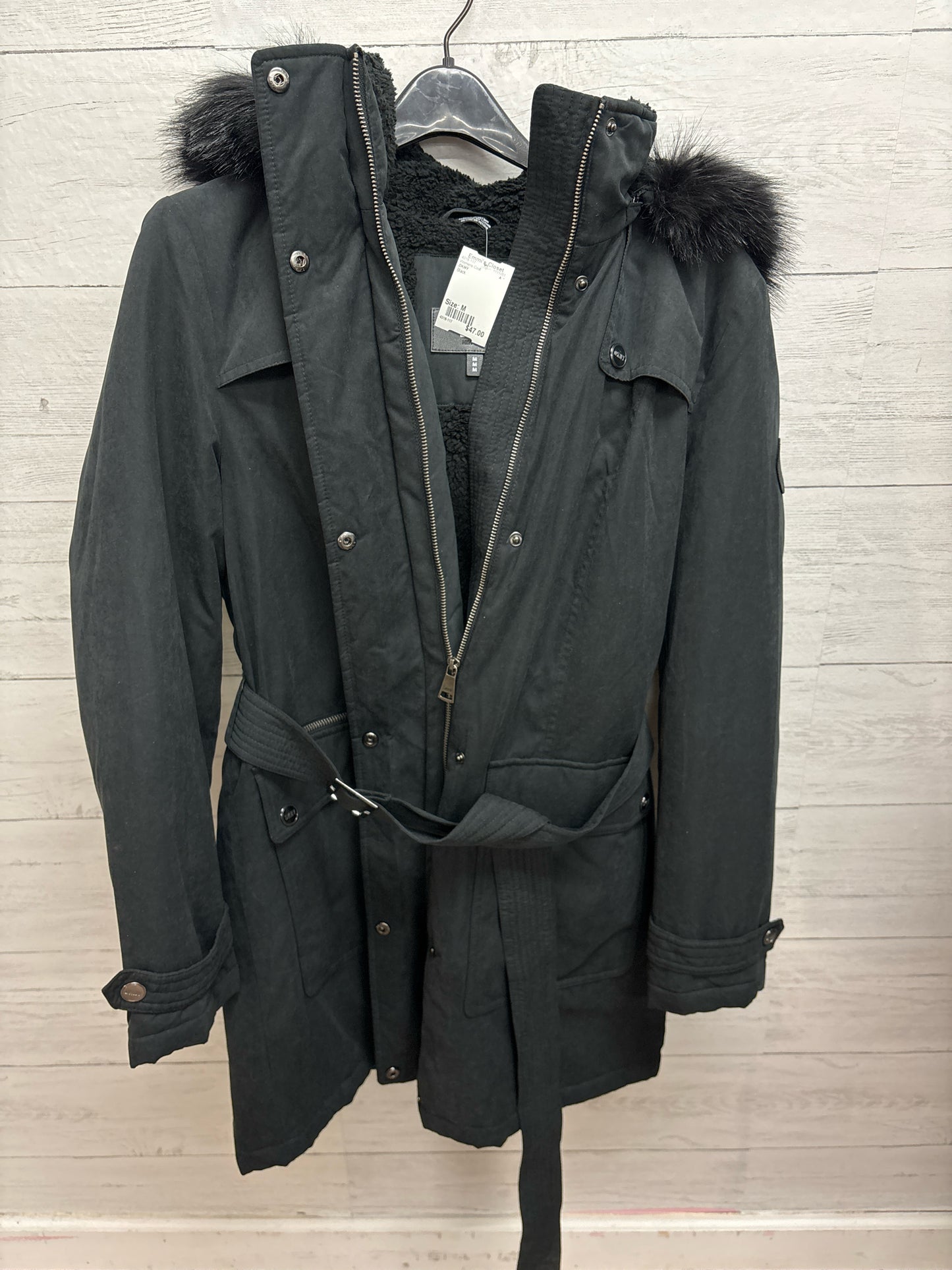 Size M DKNY Black Womens Coat