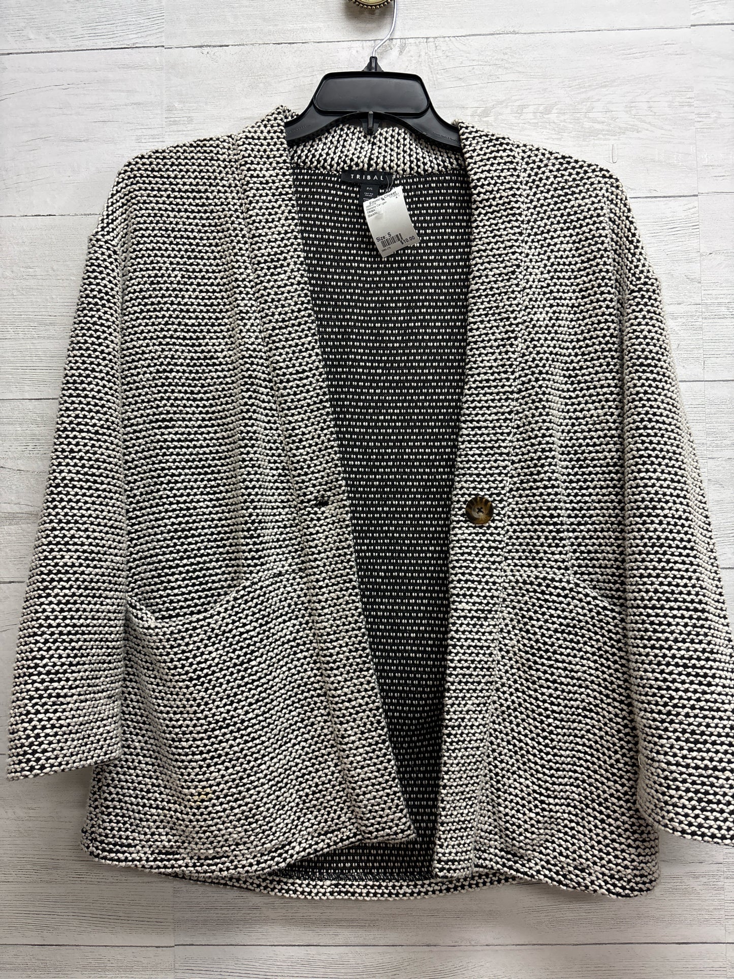 Size S TRIBAL Black/White Womens Cardigan