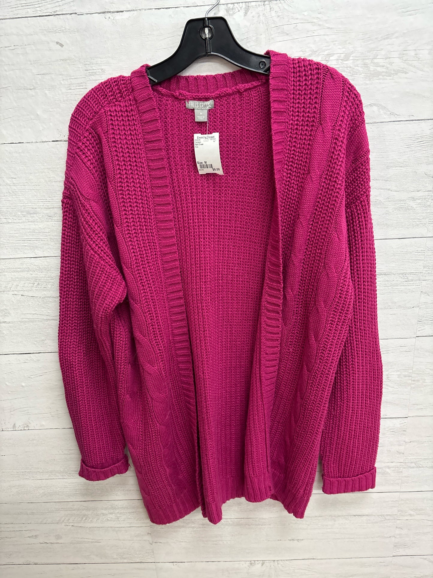 Size M Falls Creek Pink Cardigan