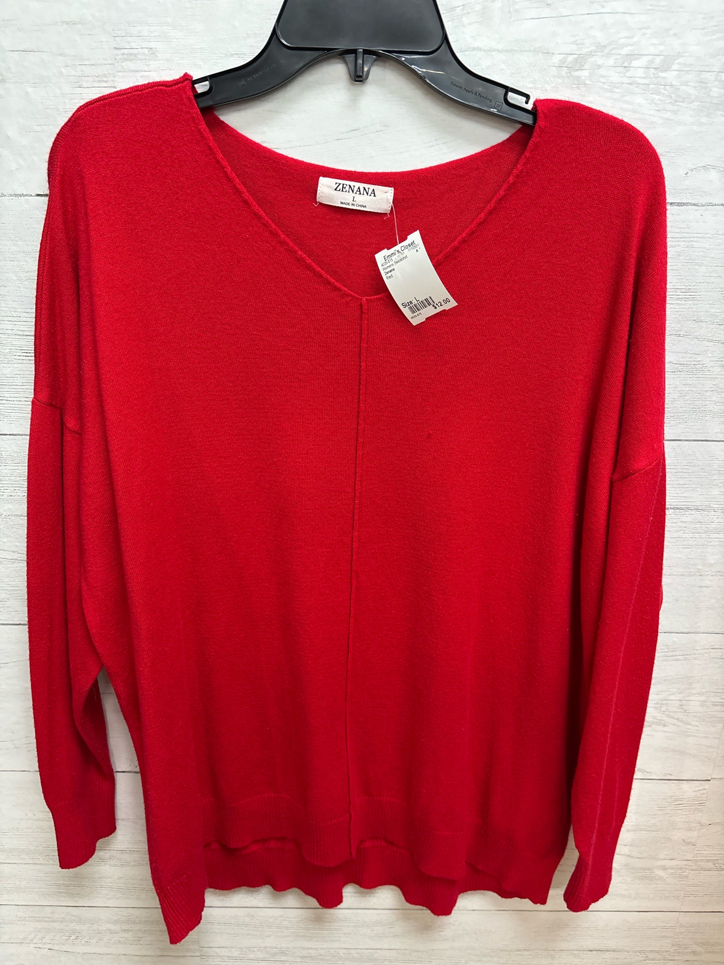 Size L Zenana Red Womens Sweatshirt