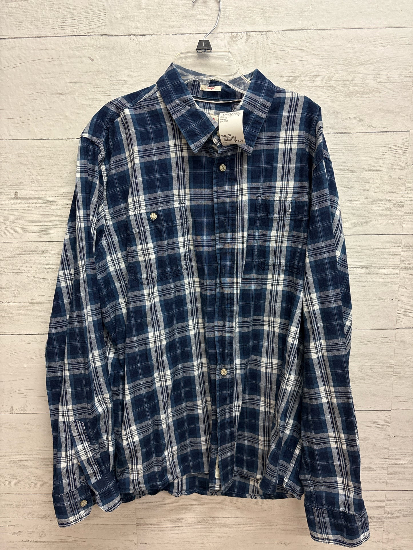 Size XL Wrangler Blue Mens Shirt